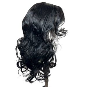 UNICE Loose Wave Human Hair Glueless Pre Cut Curtain Bang 20 Inch Wig